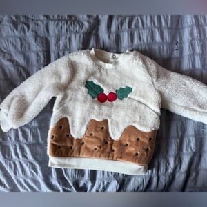 Next Baby Christmas Pudding Marshmallow Fleece Jumper, MSRP $38, 9-12 mo.